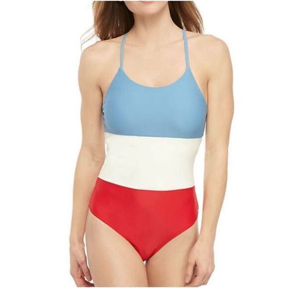 NICE True Craft Color Block Halter 1 PC Swimsuit Size SMALL GOOD CONDITION - Picture 3 of 6